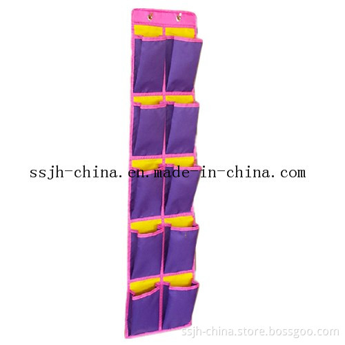 Purple Oxford 10 Pockets Hanging Shoes Organizer (TN-BGX 1414)